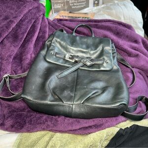 Black‎ Leather Backpack